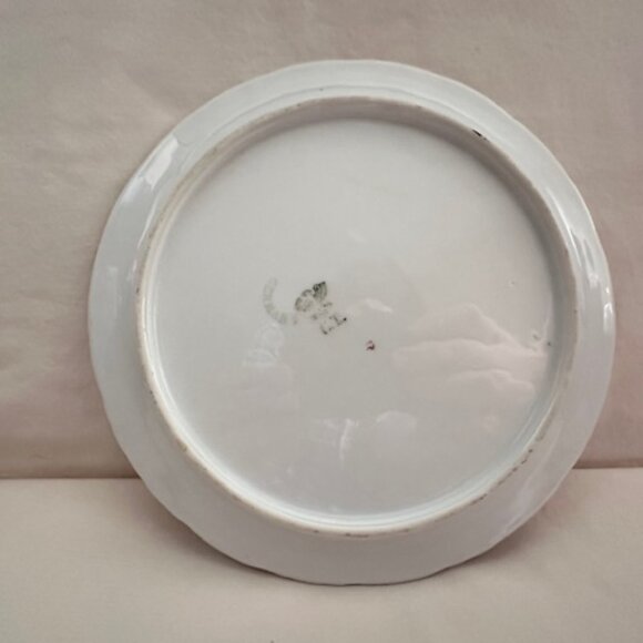 Antique Pink Rose Porcelain Trivet Plate - Picture 5 of 8